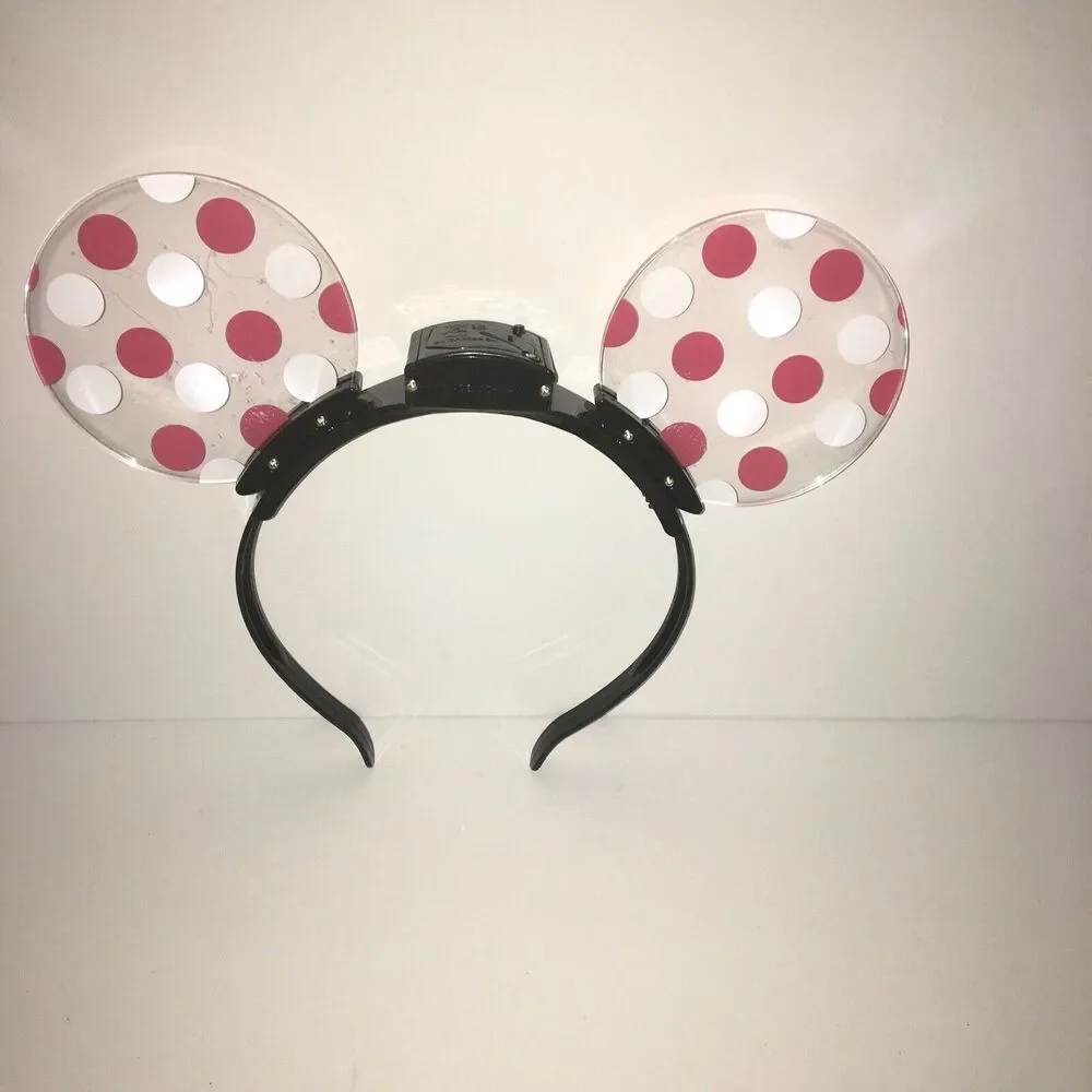 Disney  On Ice Minnie  Mouse  Polka-dot  Flashing Light - Up  Ears  Headband